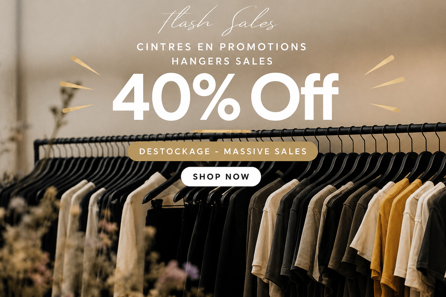 Cintres professionnels -40% – Flash Sale