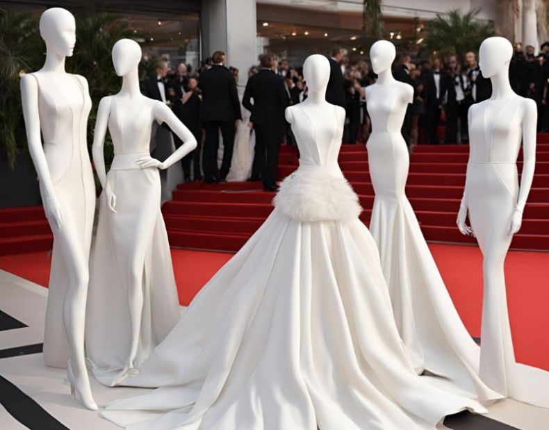 Mannequin vitrine pour robe de soirée