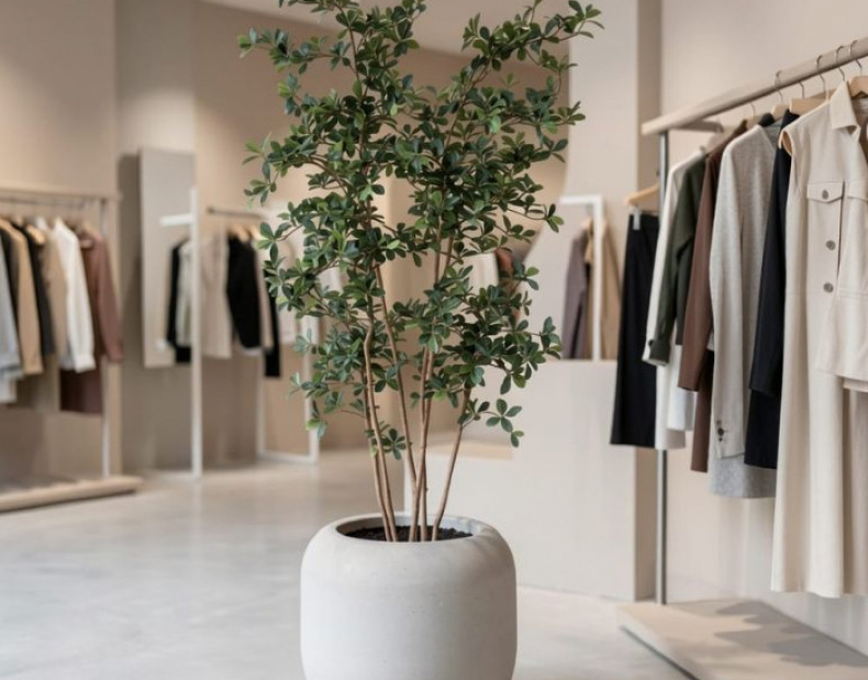 Plantas artificiales y macetas decorativas