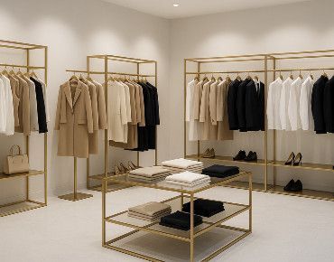 Grucce e stand dorati: effetto lusso