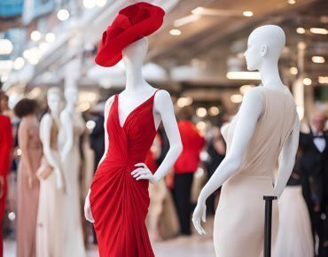 Mannequin vitrine pour robe de soirée