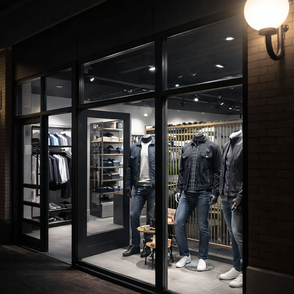 Vitrine de boutique Mannequins Shopping