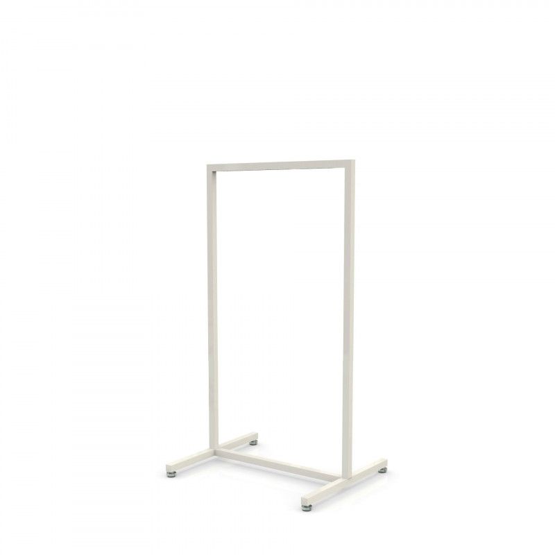Portant vetement droit blanc 60cm x 125cm : Portants shopping