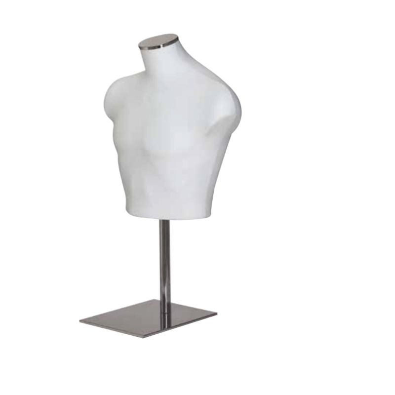 1/2 male mannequin bust in eco-friendly white leather : Bust shopping