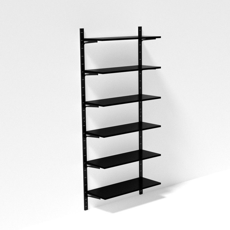 1 metre black wall-mounted gondola system : Mobilier shopping