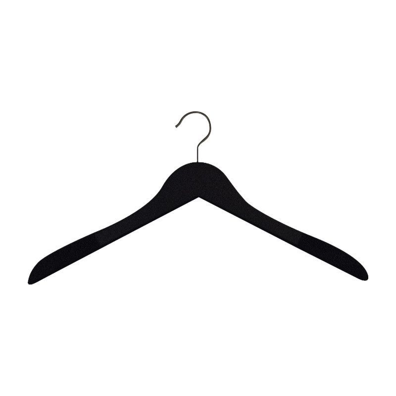 10 Black wooden hanger 44 covered with velvet : Cintres magasin