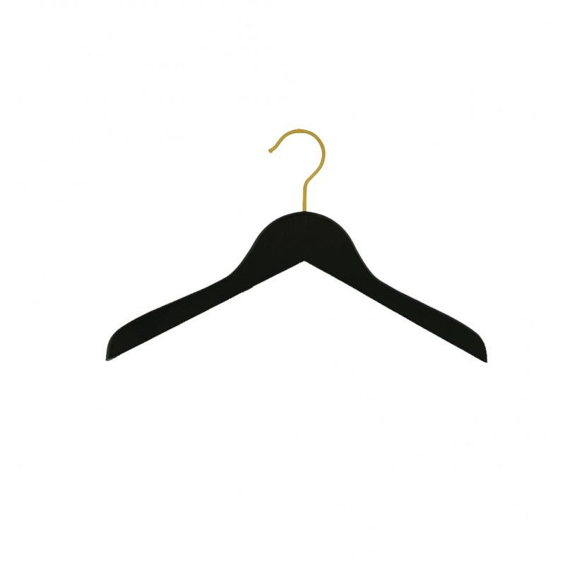 10 children&#039;s hangers 36cm in black wood gold hook : Cintres magasin