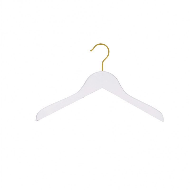 10 children&#039;s hangers 36cm in white wood gold hook : Cintres magasin