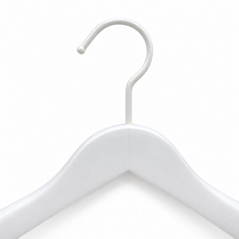 Image 2 : 10 Cintres en bois blanc ...