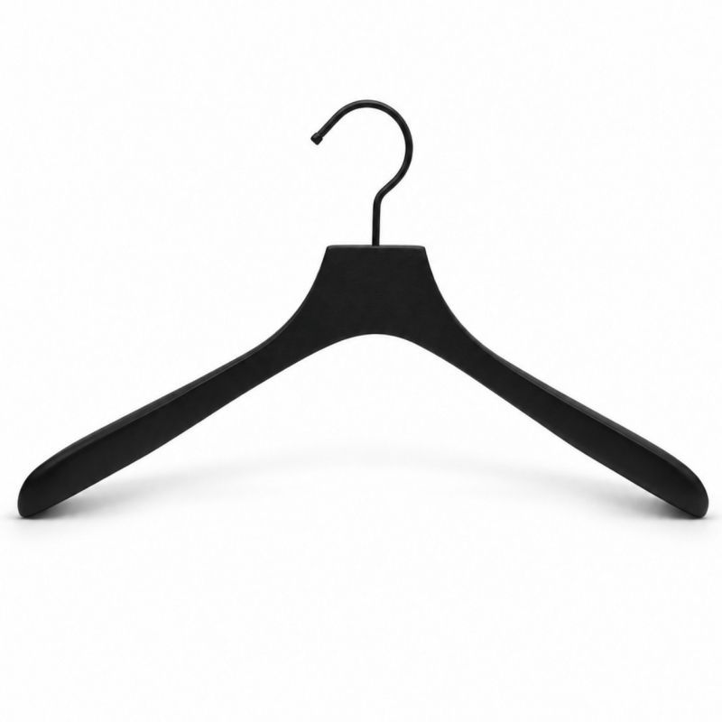 10 Cintres en bois noir pour veste 42cm : Cintres magasin