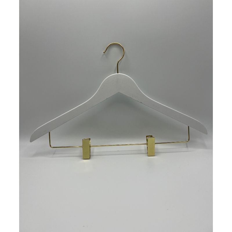 COM-FORT HOUSE 10 Grucce In Legno Bianco Antiscivolo, Con Gancio Girevole 360° In Acciaio Inox