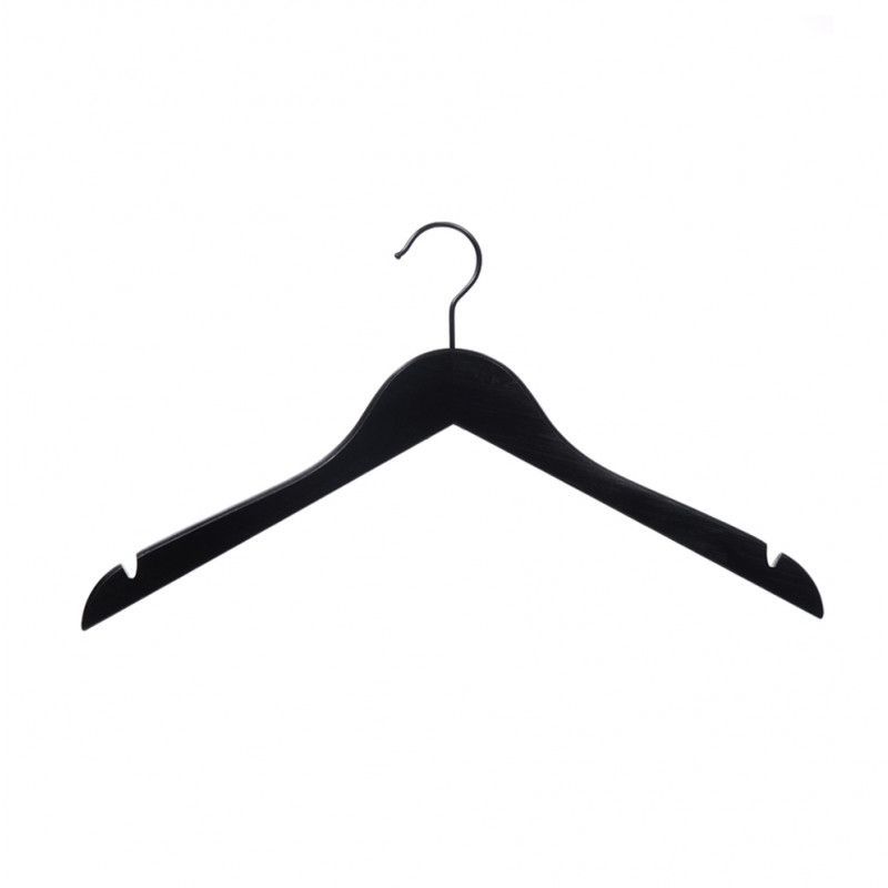 10 Hanger Black wood for stores XXL 47 cm : Cintres magasin