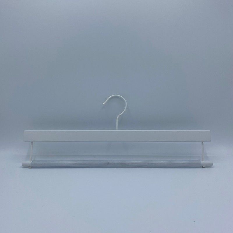 Image 7 : 10 Wooden hangers with white ...