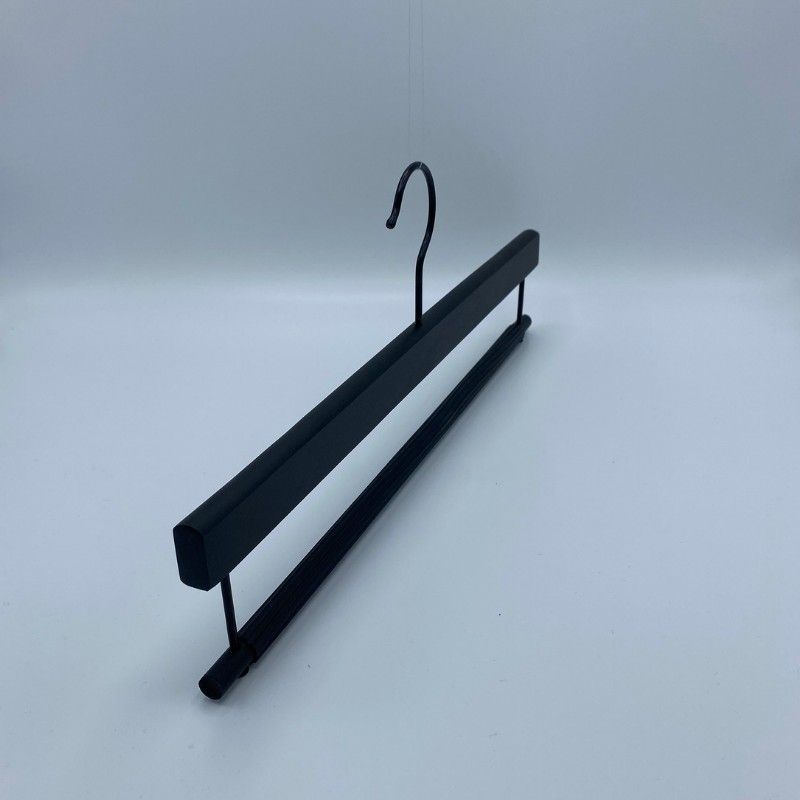 Image 5 : 10 Wooden hangers with black ...