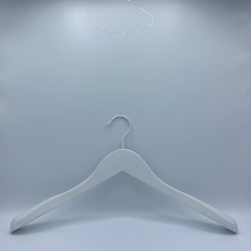 Image 6 : Professional white wooden hangers with ...
