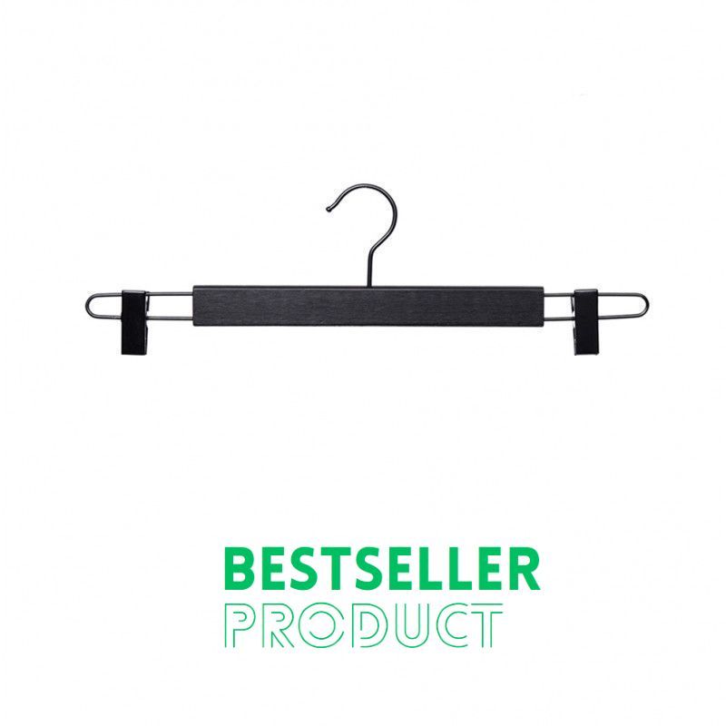 10 Hanger with clips black finish 42 cm : Cintres magasin
