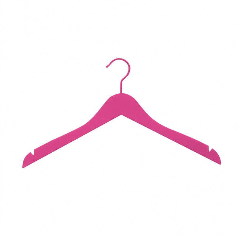 10 Holzb&uuml;gel f&uuml;r Kleidung rosa 44 cm : Cintres magasin