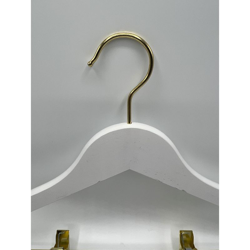 Image 3 : 10 wooden trouser hangers in ...