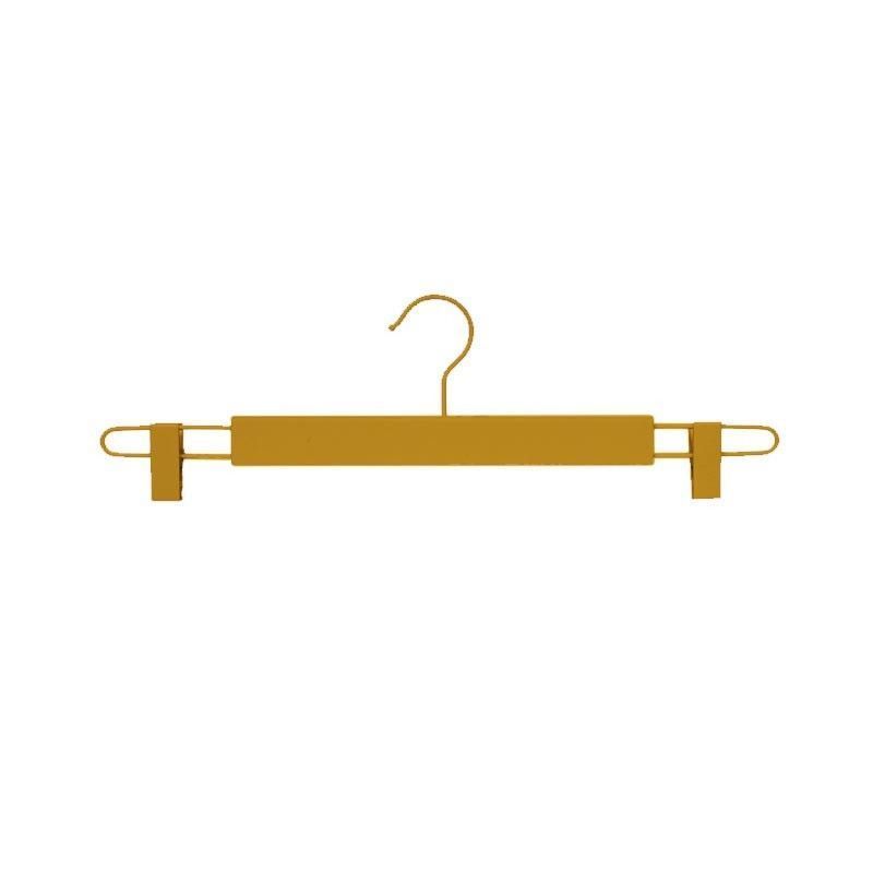 10 Wooden hangers with clips, gold finish 42 cm. : Portants shopping