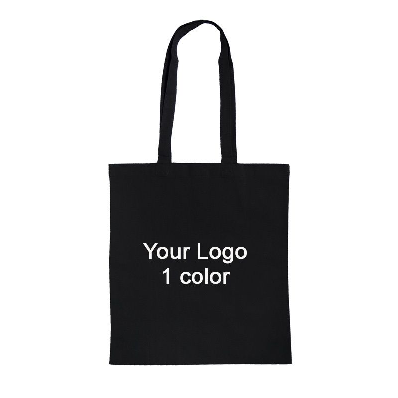 100 bolsas de algod&oacute;n Negro personalizadas 1 color : Tote bags