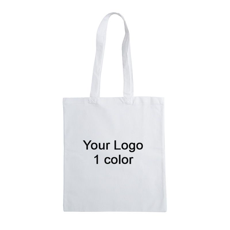 100 custom white cotton bags 1 color : Tote bags