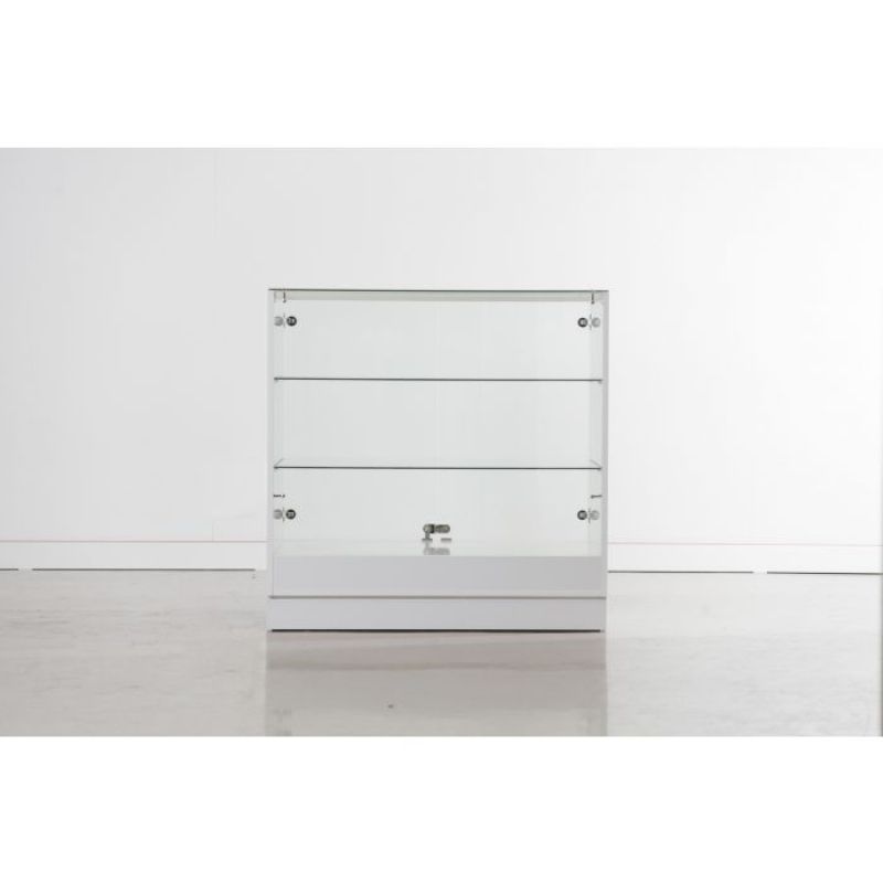 100cm glazed store counter with doors and lock : Mobilier shopping