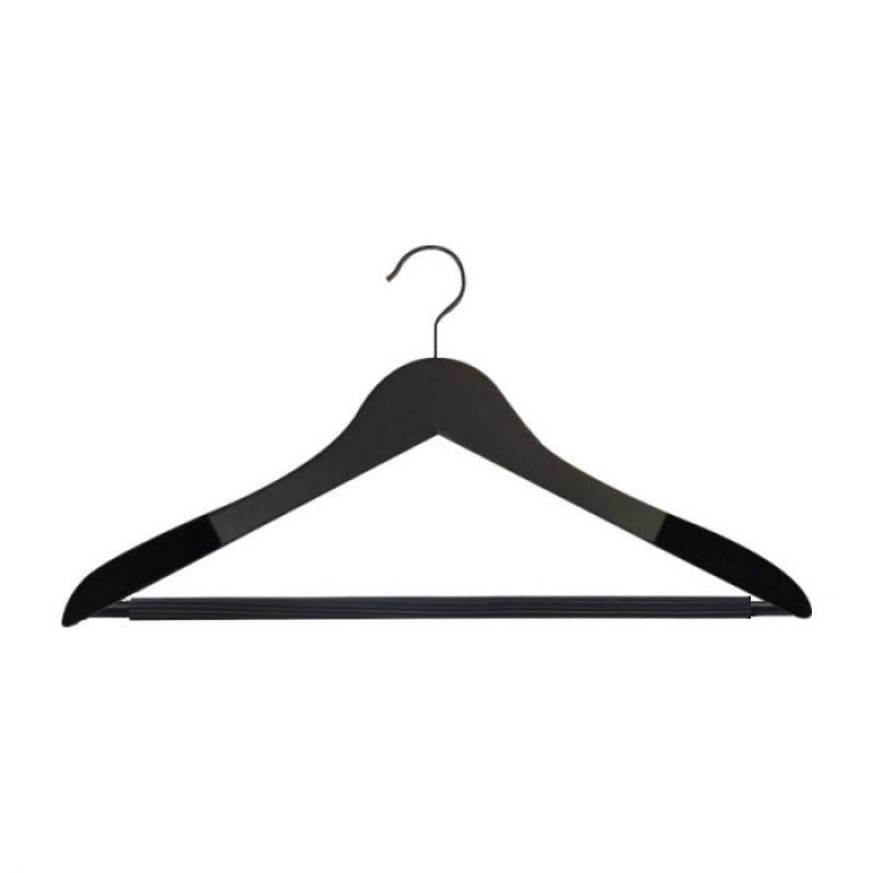 10x Cintres en bois noir 44cm avec velours 2 cm : Cintres magasin