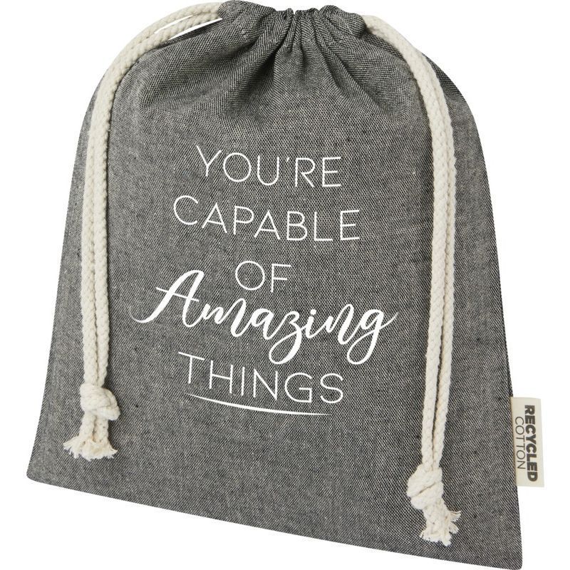 Borsa personalizzata in cotone riciclato di:
3,04€ per 100 ... 150g sacchetto regalo in cotone riciclato - 30x25cm : Tote bags