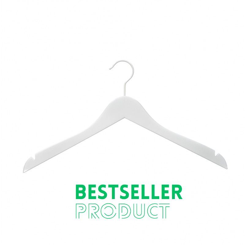 25 Hangers white wood for stores 44 cm : Cintres magasin