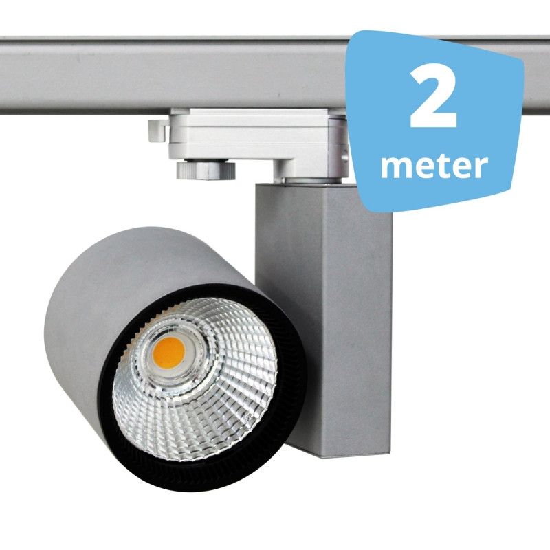 2x LED Schienenstrahler 30 W 3-Phase Spirit Grau 2 m : Spots