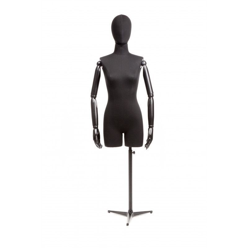 3/4 female torso with black wooden arms and fabric : Bust shopping