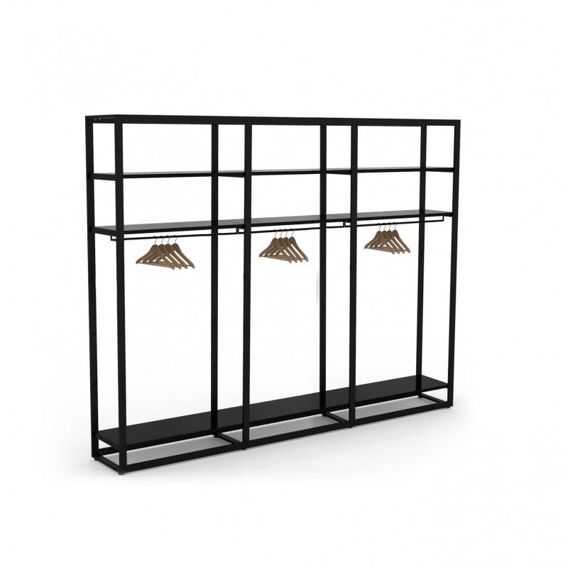 Baukastensystem Bigshop Kit 8802 schwarz.
Dieses vollständig modulare regalen ... 4 stockiges Metallregal H 240 X 314 X 45 CM : Presentoirs shopping