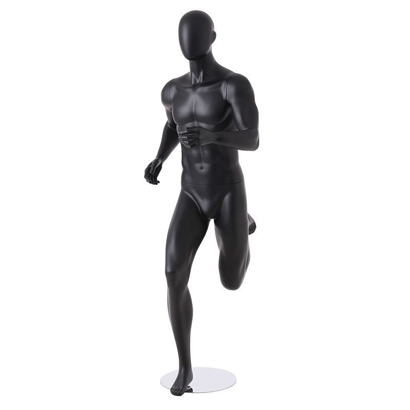 Male mannequin running in black color. Mannequin man sport running ... Black finish running male mannequin : Mannequins vitrine