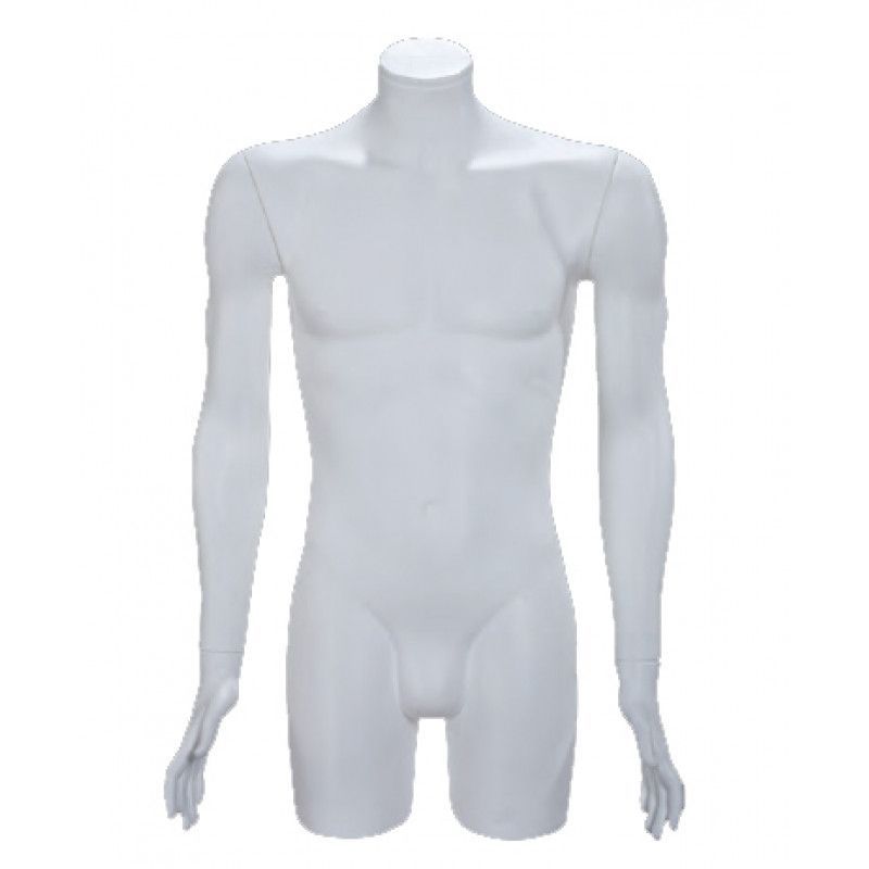 Buste homme en plastique blanc à poser. Buste homme avec depart ... Buste homme plastique blanc aveec bras PCH2110-01 : Bust shopping