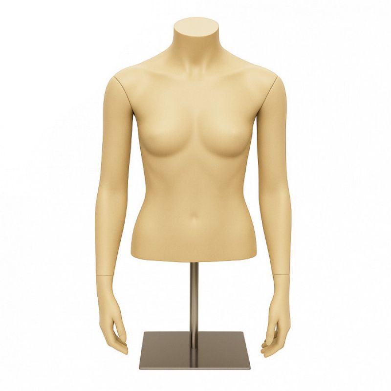 Female mannequin with articulated arms metal base : Mannequins vitrine
