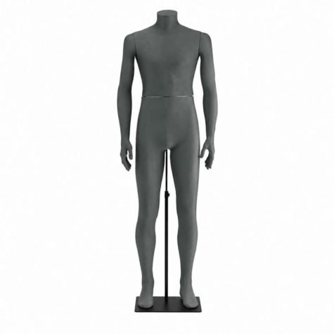 Manichino uomo senza testa con tessuto grigio : Mannequins vitrine