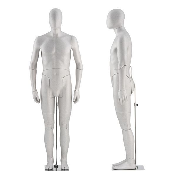 Maniqui caballero flexible de color gris : Mannequins vitrine