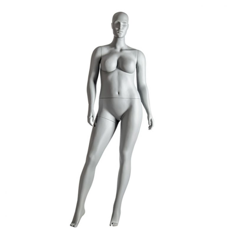 Mannequin femme grande taille gris (RAL7042) , taille 42 avec des ... Mannequin femme forte gris avec pose taille 42 : Mannequins vitrine