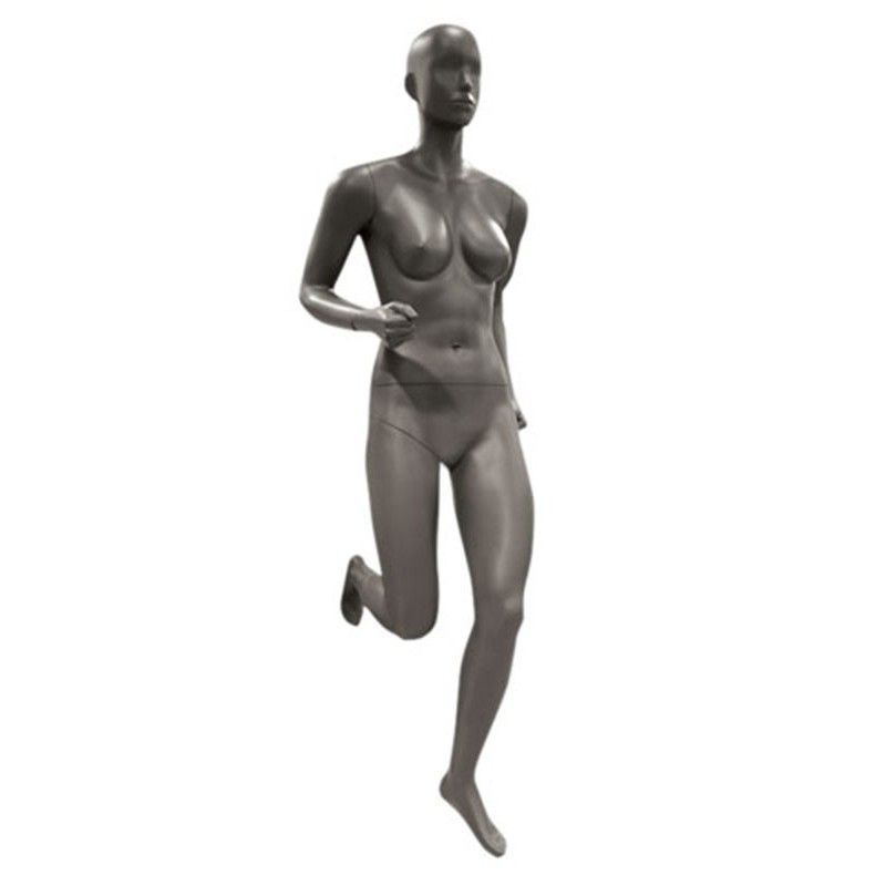 Mannequins de vitrine runner femme de couleur grise avec t ... Mannequin de vitrine running femme : Mannequins vitrine