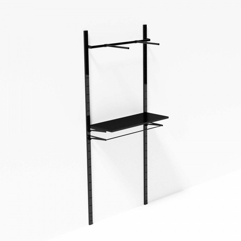 Mostradore de pared en metal color negro : Mobilier shopping