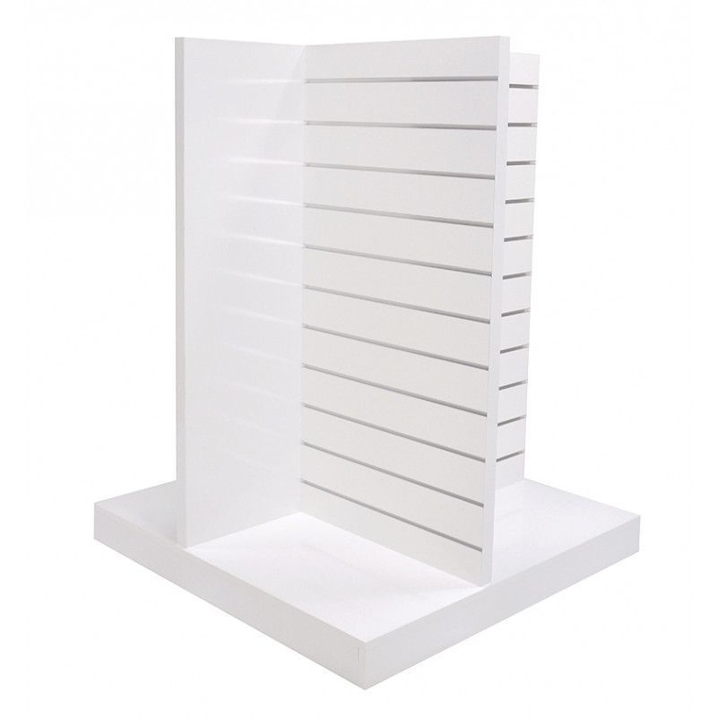 Panneau rainur&eacute;s multiface blanc : Mobilier shopping