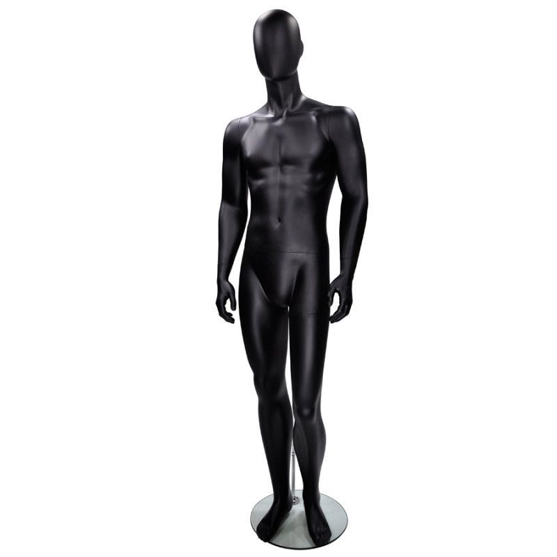 Male mannequin for store.
Lacquered black paint
Style: Abstract for ... Standing display male mannequin faceless mat black : Mannequins vitrine