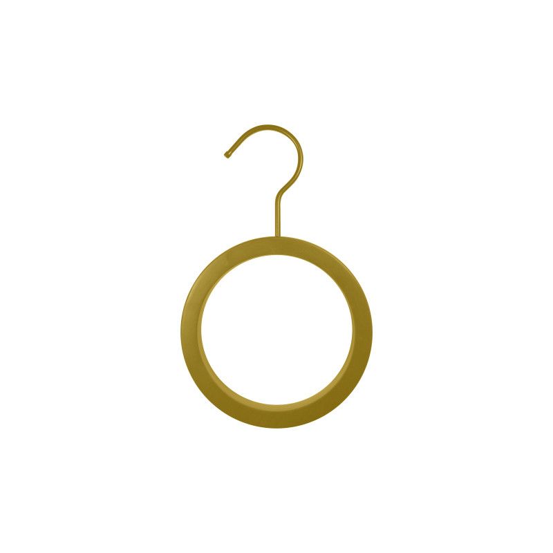5 goldene runde Kleiderb&uuml;gel aus Holz : Cintres magasin