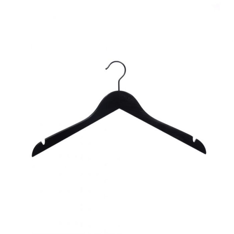 50 Black wooden hanger 39 cm : Cintres magasin