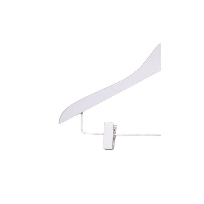 Image 2 : 50 Wooden hangers with clips ...