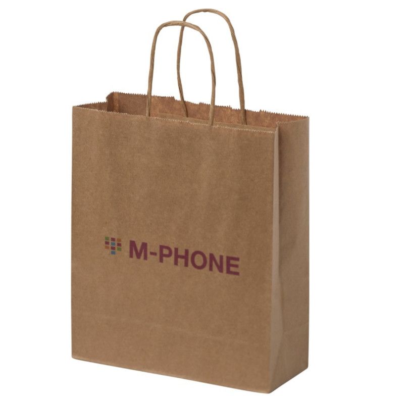 80g Kraft paper bag with twisted handle 18x8x21 cm : Paper Bags