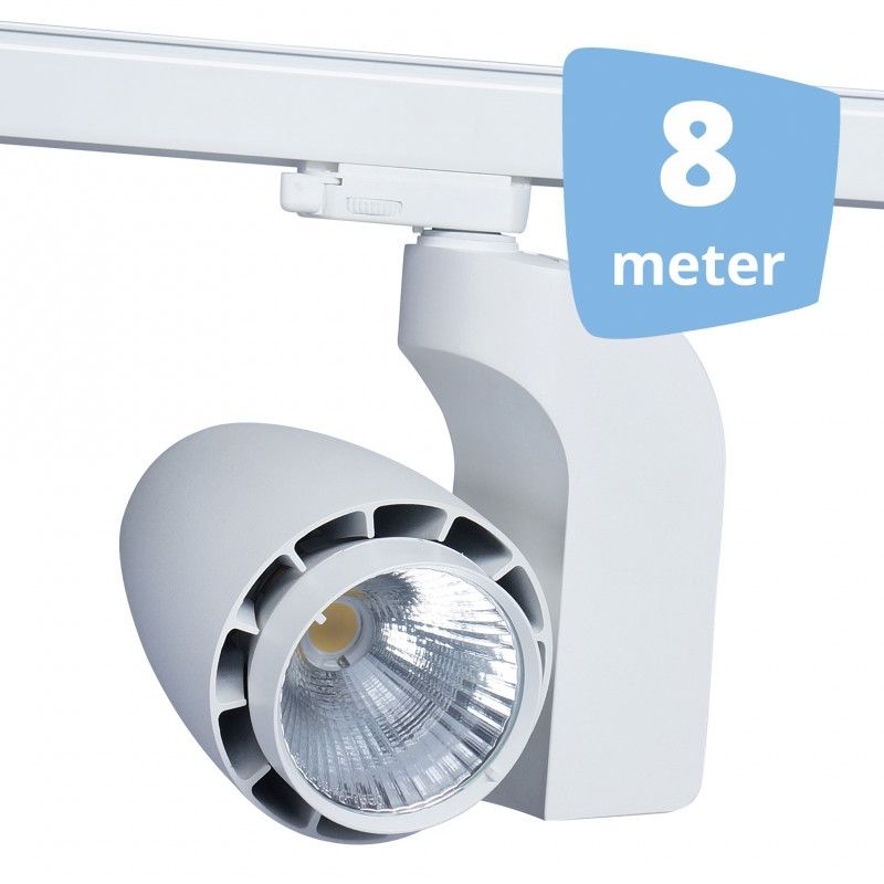 8 cluster led spots white color meters rail : Spots