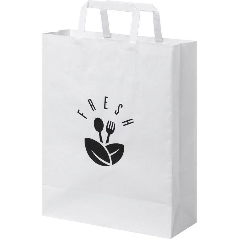 80g wei&szlig;e papiert&uuml;te mit gedrehten Griffen 25x11x32 cm : Tote bags