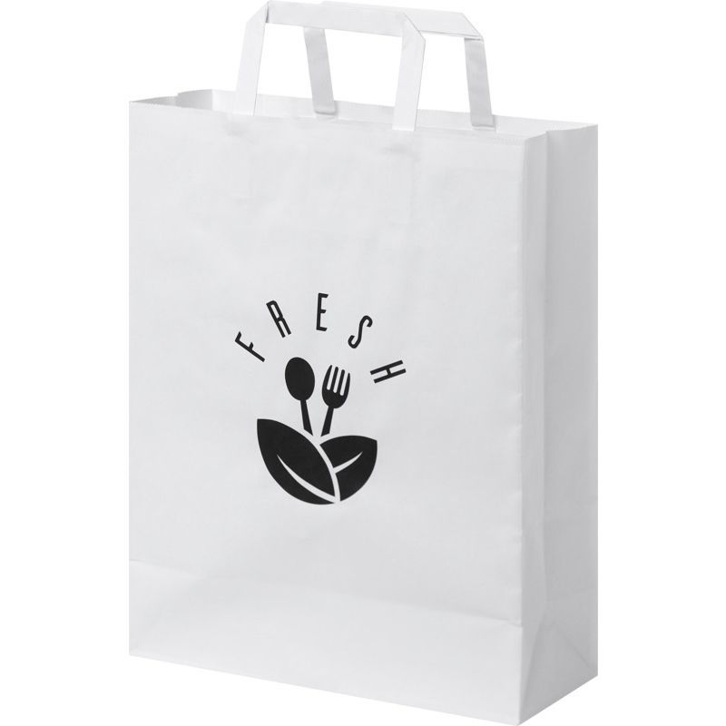 80g white paper bag with twisted handles 25x11x32 cm : Tote bags
