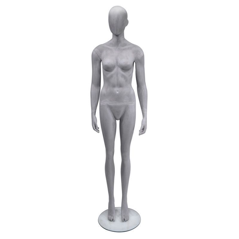Abstract female mannequin grey raw finish : Mannequins vitrine